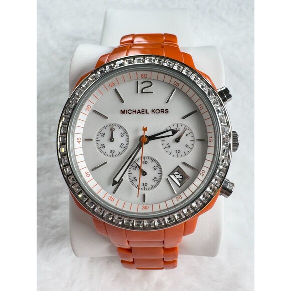 Michael Kors Chunky Orange Watch MK-5119 Crystal Bezel Chronograph Quartz main image 5
